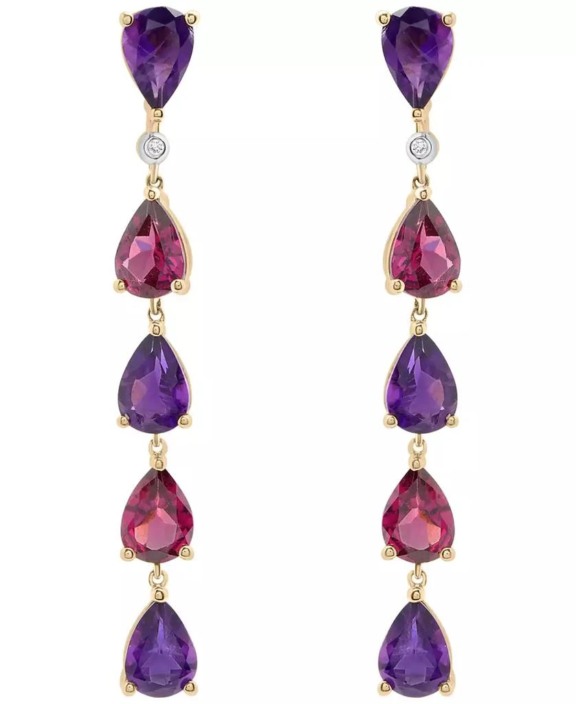 Macy
s Amethyst (3-5/8 ct. t.w.) and Rhodolite (3-5/8 ct. t.w.) Drop Long Earrings in 14k Yellow Gold 2
