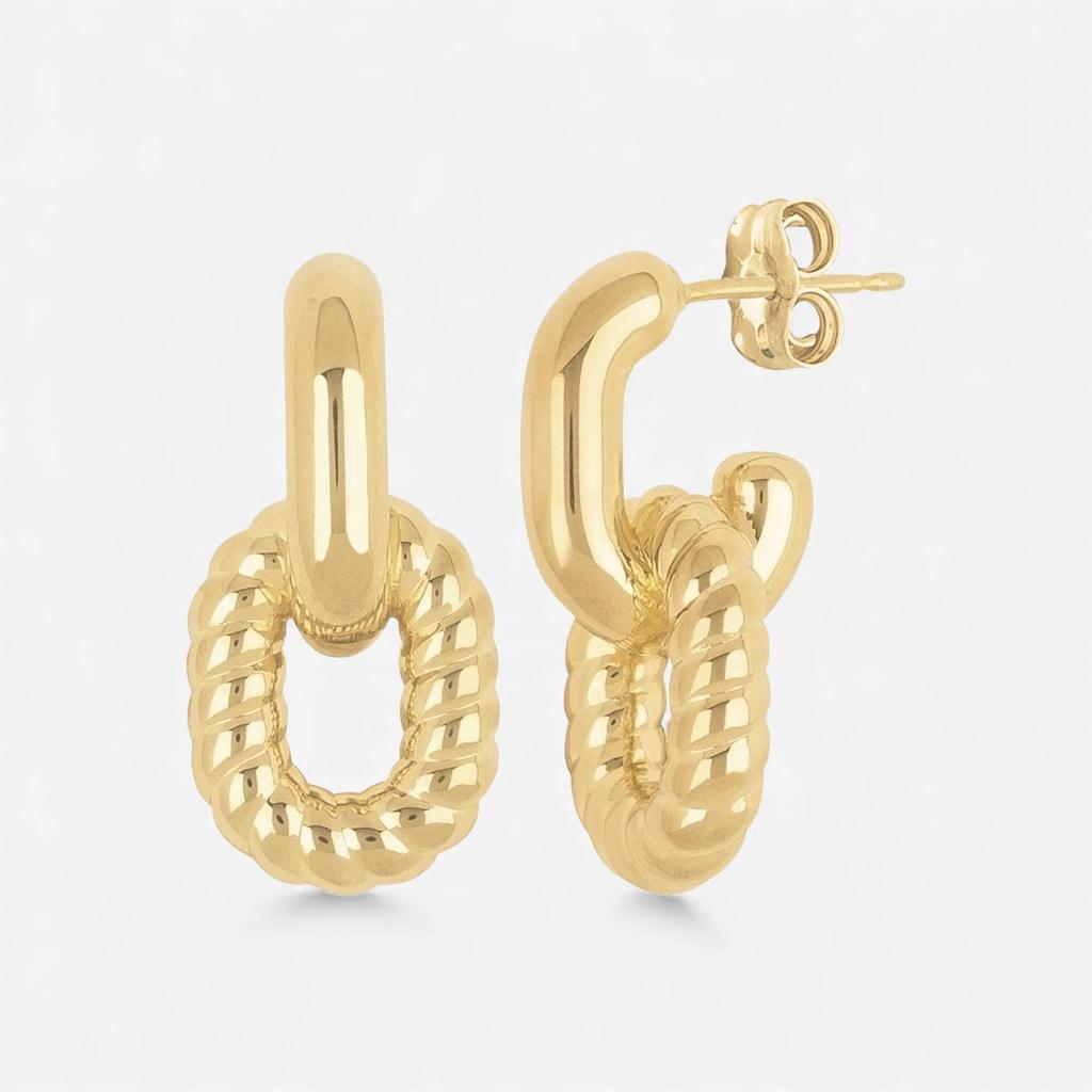 Ina Mar Ina Mar 14K Yellow Gold Oval Double Link Drop Earrings 21/3365