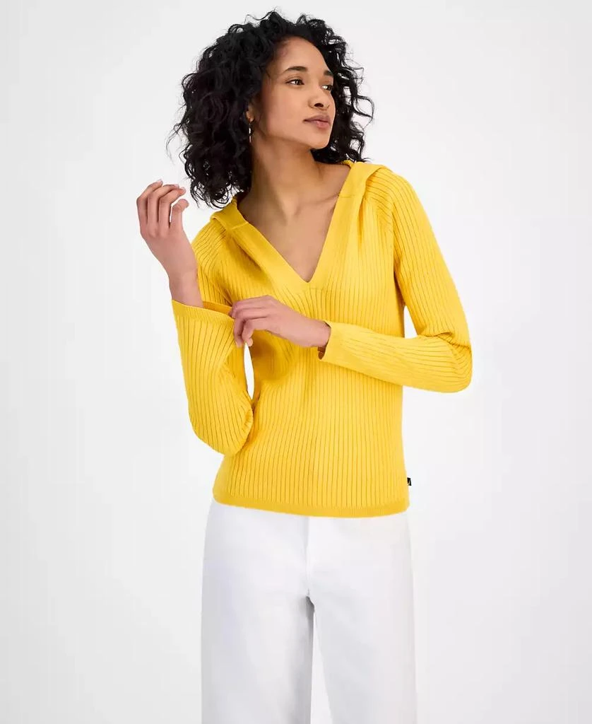 Nautica Jeans Women's Ribbed Hoodie Sweater 2