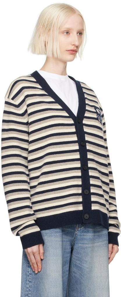 Maison Kitsune Navy & White Fox Head Comfort Cardigan 2