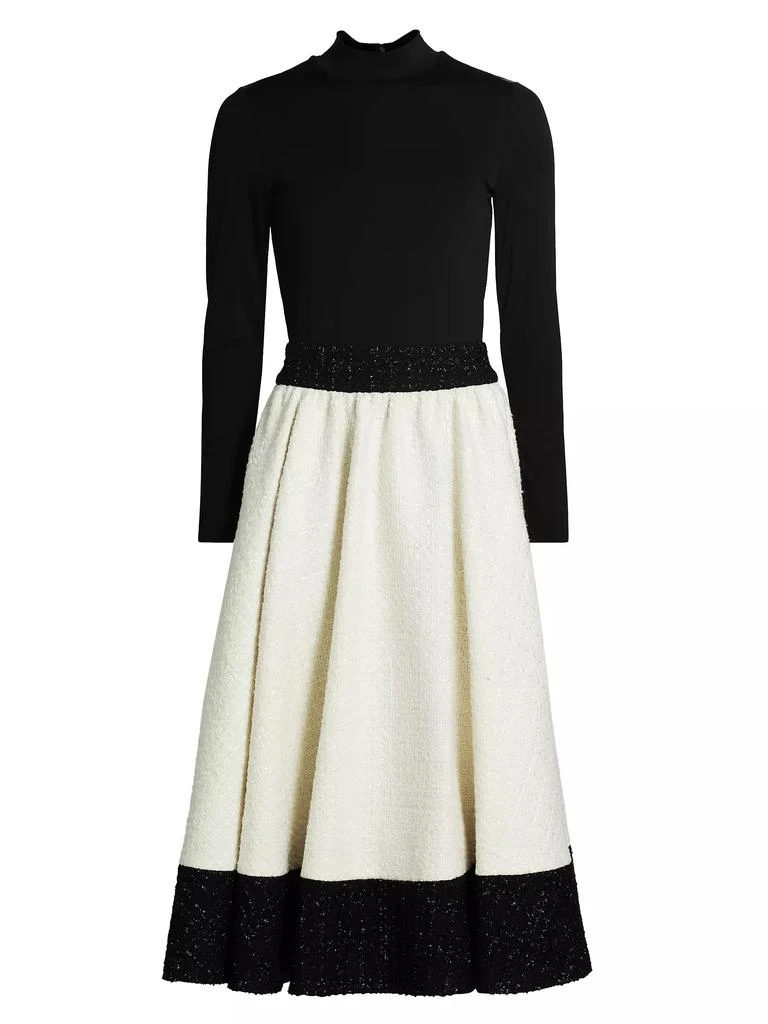 Alice + Olivia Chara Two-Tone Tweed Midi-Dress 1