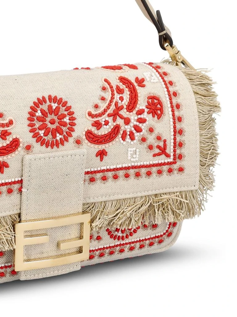 Fendi Fendi Baguette Coral Bandana Embroidered Shoulder Bag 4