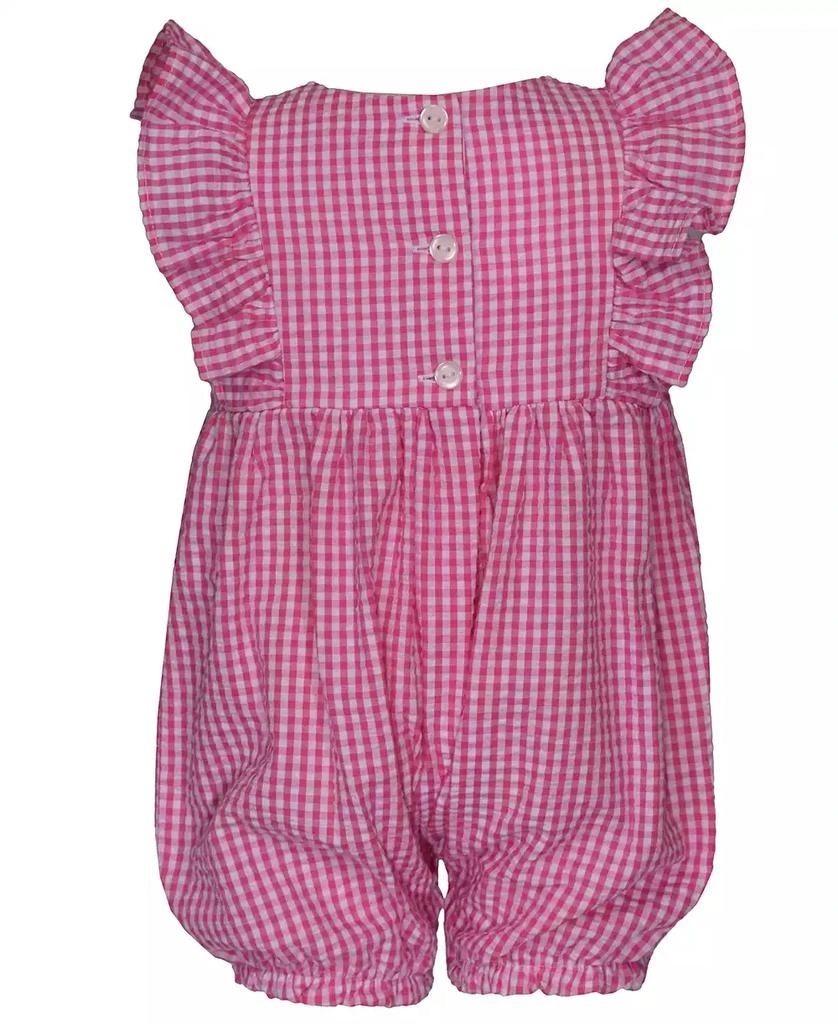 Bonnie Baby Baby Girls Sleeveless Seersucker Check Bubble with Strawberry Applique 2