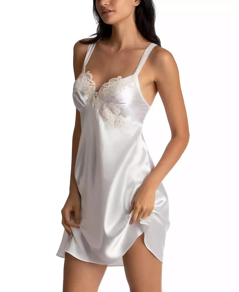 Linea Donatella Sonya Embellished Bridal Satin Chemise Nightgown 4