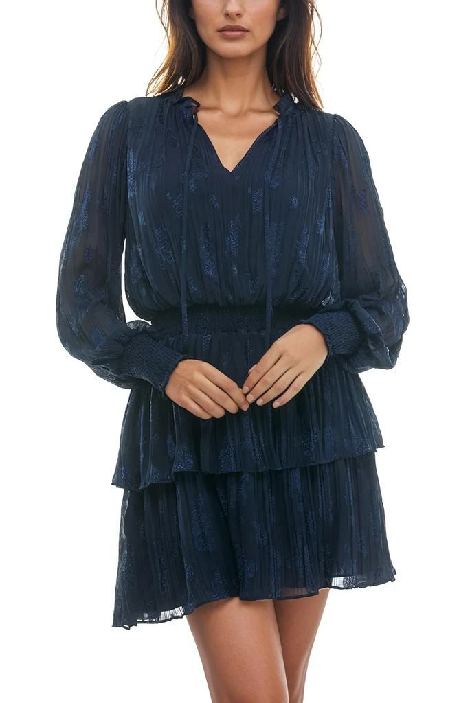 Socialite Smocked Tiered Ruffle Long Sleeve Minidress 4
