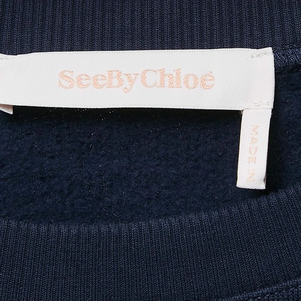 See by Chloé See by Chloe Blue Printed Cotton Knit Stormy Night Sweatshirt L 4