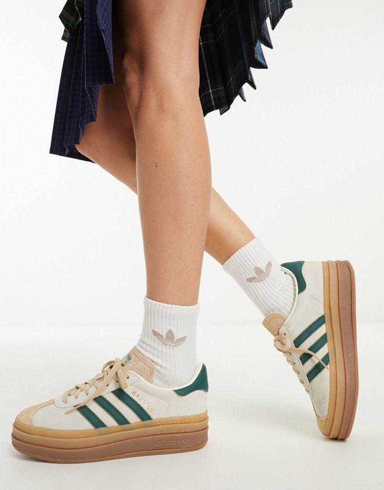 【adidas ORIGINALS】Gazelle cream/green with gum sole adidas Gazelle Indoor Cream White Collegiate Green Gum Men's