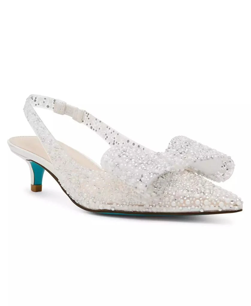 Betsey Johnson Patti Lucite Slingback Kitten Pumps 1