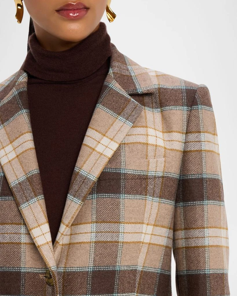 ARGENT Copain Single-Breasted Plaid Wool Blazer 5