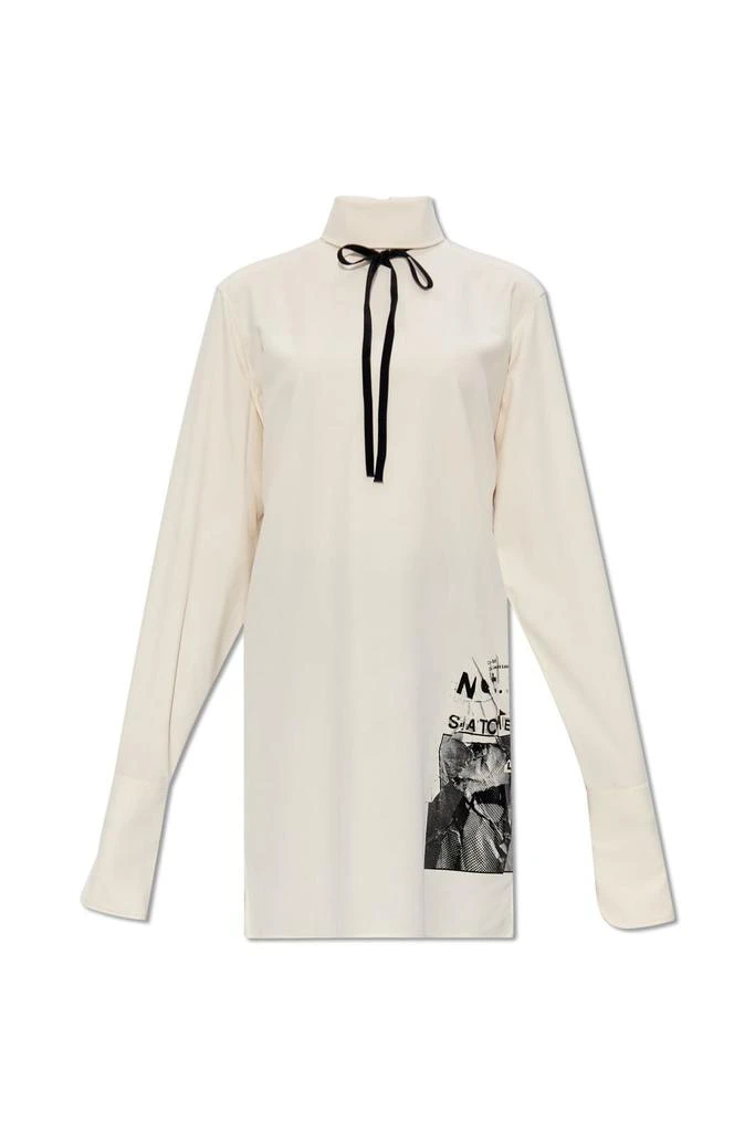 MAISON MARGIELA Maison Margiela Invitation Graphic-Printed Bow-Detailed Shirt 1