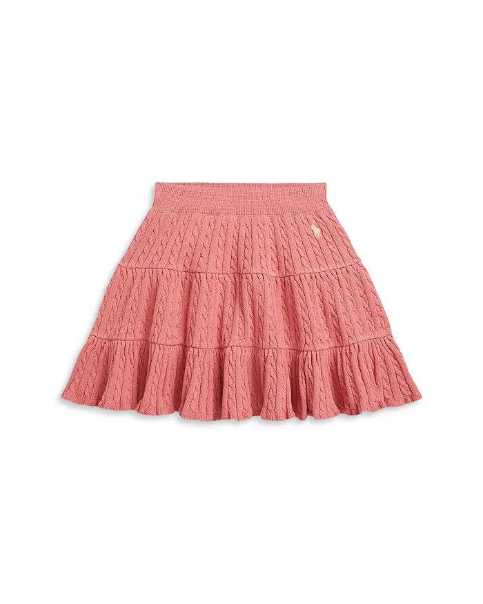 Ralph Lauren Girls' Mini Cable Tiered Cotton Skirt - Little Kid, Big Kid