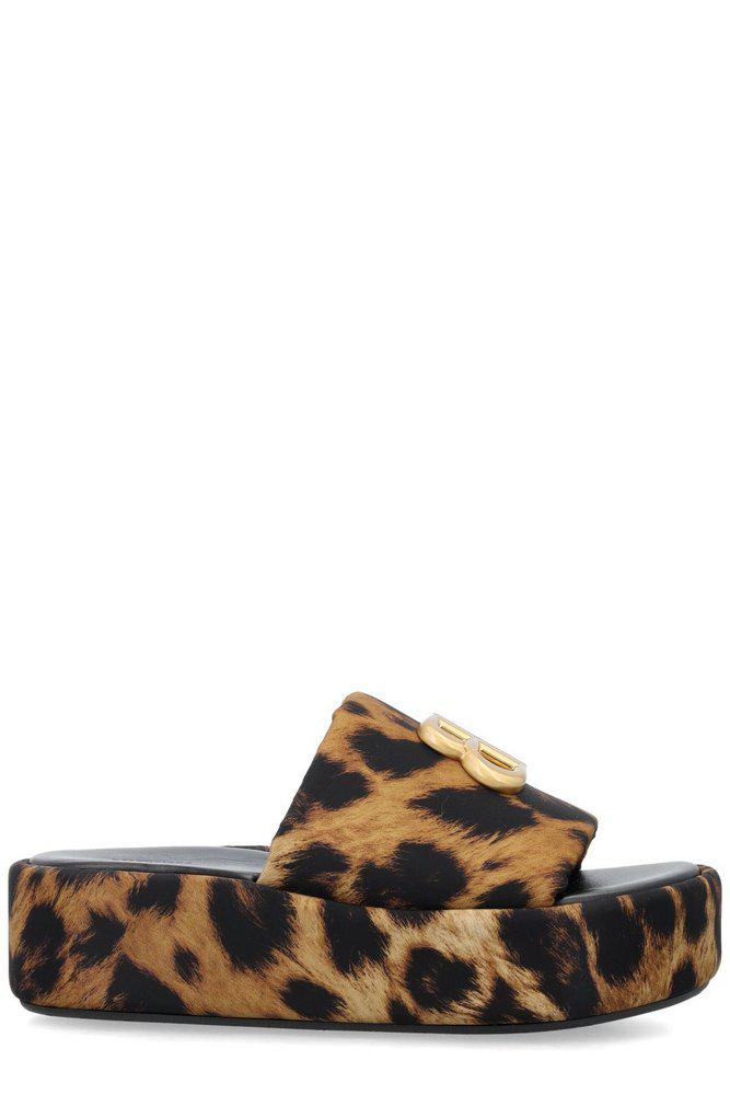 Balenciaga Rise Leopard Print Slides Multi EU38