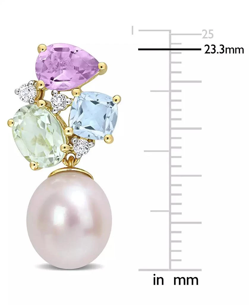Macy
s Cultured Freshwater Pearl (9mm) 
Multi-Gemstone (4-3/4 ct. t.w.) Drop Earrings in 18k Gold-Plated Sterling Silver 3