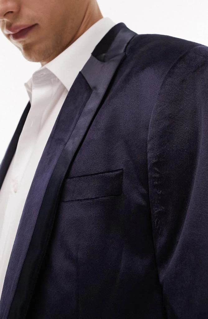 Topman Single Breasted Velvet Blazer 3