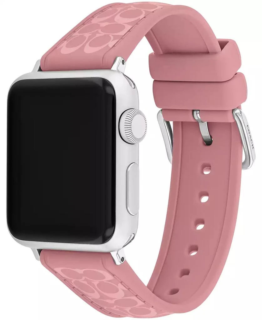 Coach Women
s True Pink Silicone Apple Watch Strap 38mm, 40mm, 41mm 2