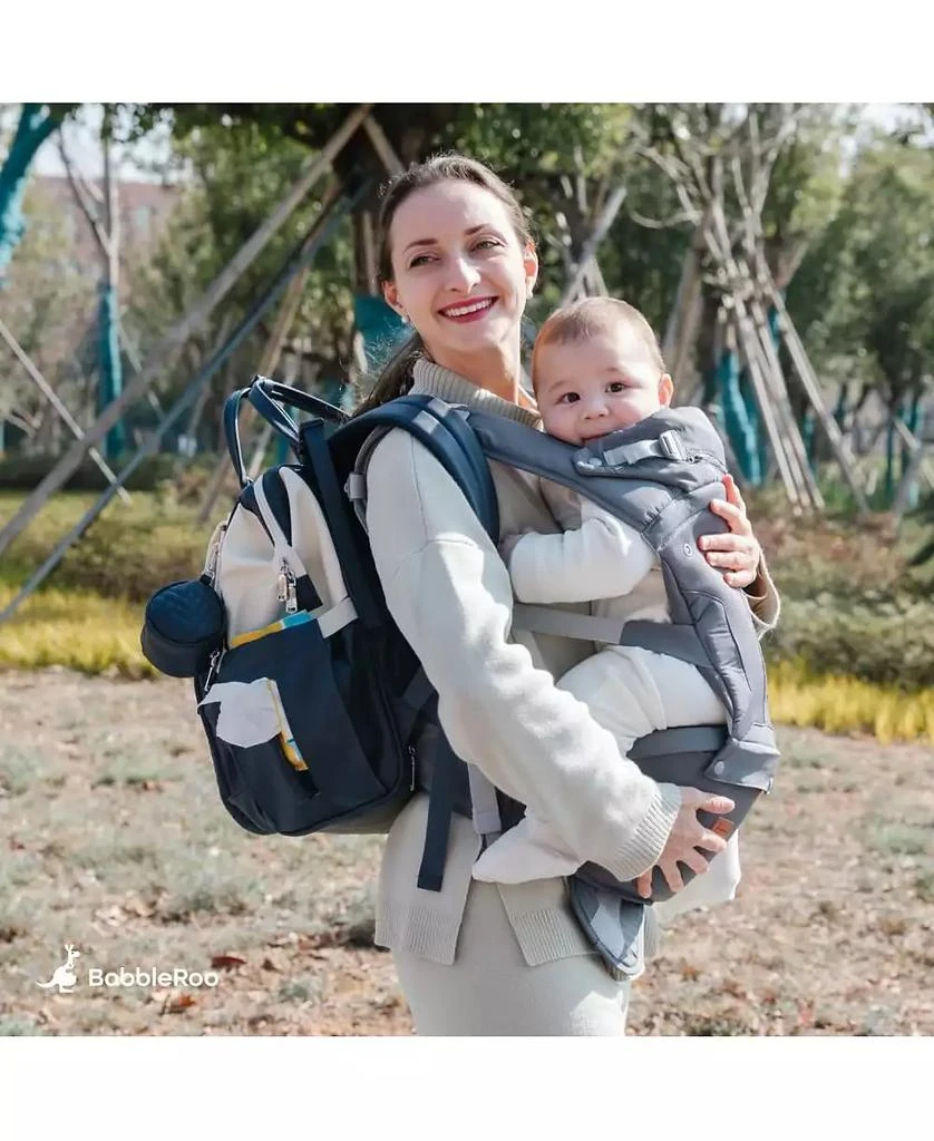 BabbleRoo Kids 6-in-1 Carrier with Hip Seat and Lumbar Support, Ergonomic
Adjustable for Newborn to with Sunshade, Navy Hearts 8