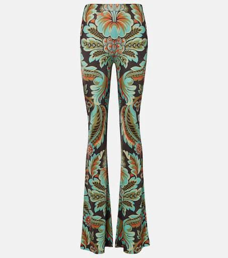 ETRO Printed crêpe jersey flared pants 1