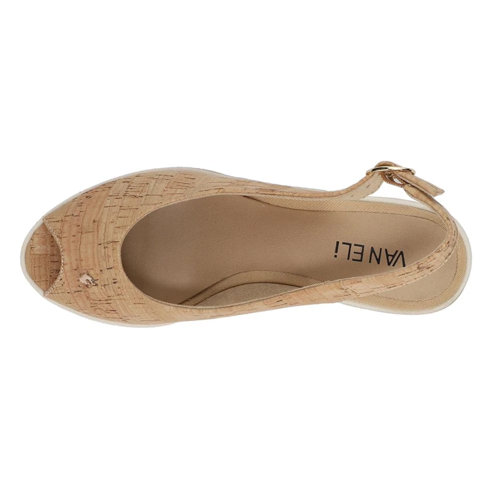 Vaneli Baise Wedge Slingback Peep Toe Sandals 4