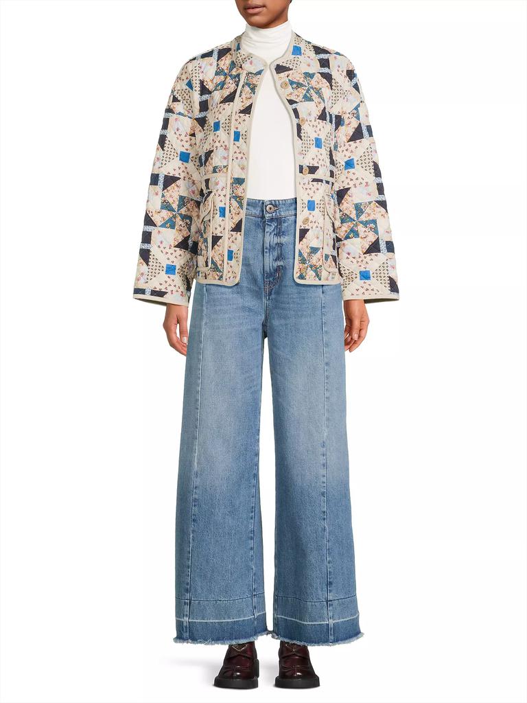 Weekend Max Mara Arizia Floral-Geometric Quilted Jacket