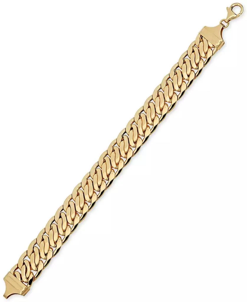 Italian Gold Wide Fancy Link Chain Bracelet in 14k Gold 3
