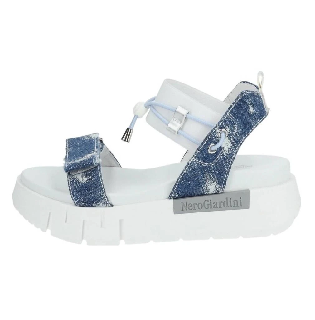 NeroGiardini Women's T Strap Jean Sandal In Denim 2