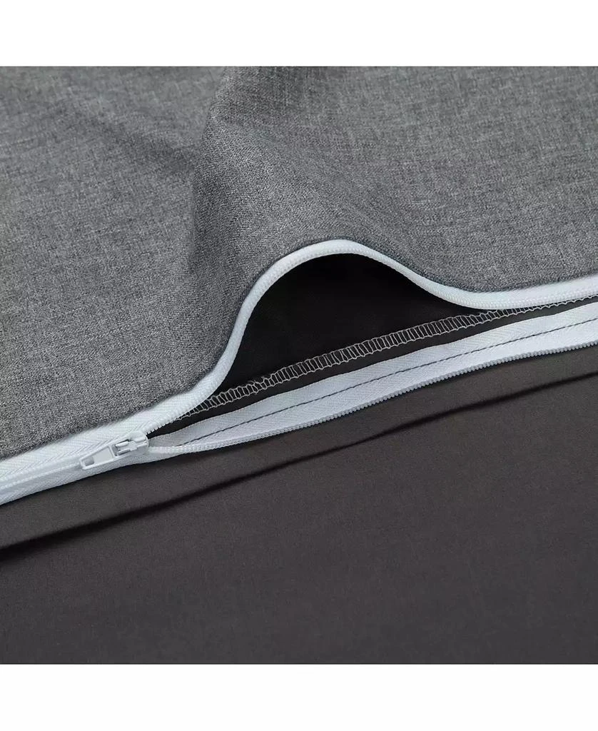 Chanasya Premium Faux Linen Bedding Duvet Cover 3-Piece Soft Luxury Set - Double Brushed Breathable Microfiber Comforter Cover - Breathable Washable Wrinkle and Stain Resistant - Charcoal Queen Size 6