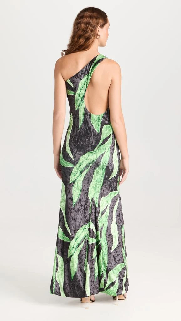 Dur Doux Green Leaf Velvet Maxi Dress 2