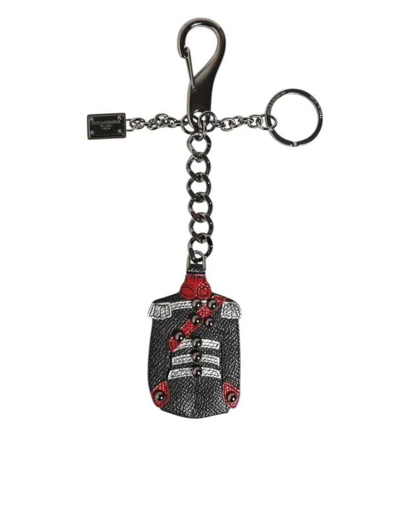Dolce 
Gabbana Military Leather Patch DG Logo Keychain Men
s Keyring