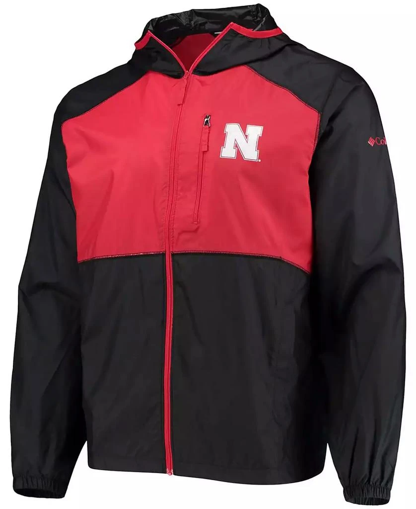 Columbia Men's Black, Scarlet Nebraska Huskers Flash Forward Hoodie Full-Zip Windbreaker Jacket 2