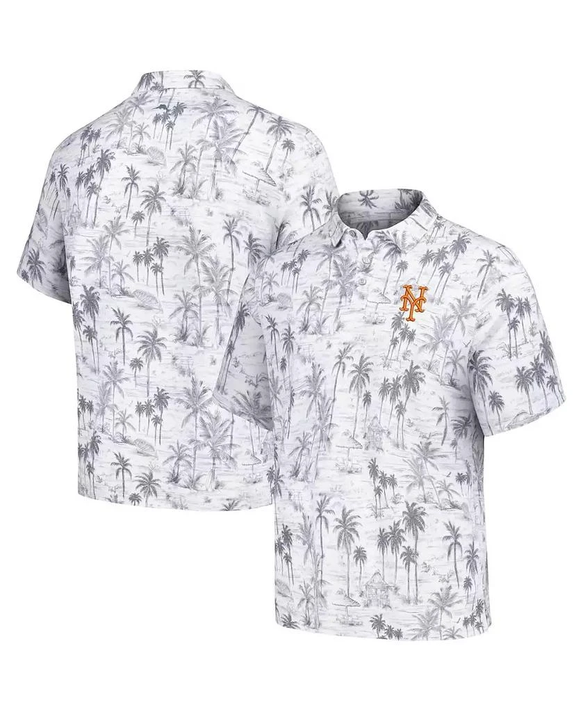 Tommy Bahama Men's Gray New York Mets Sport Cabana Shores IslandZone Tri-Blend Polo 1