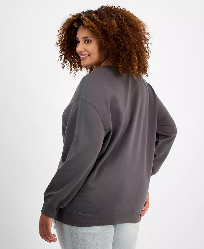 Rebellious One Trendy Plus Size Rose-Graphic Sweatshirt