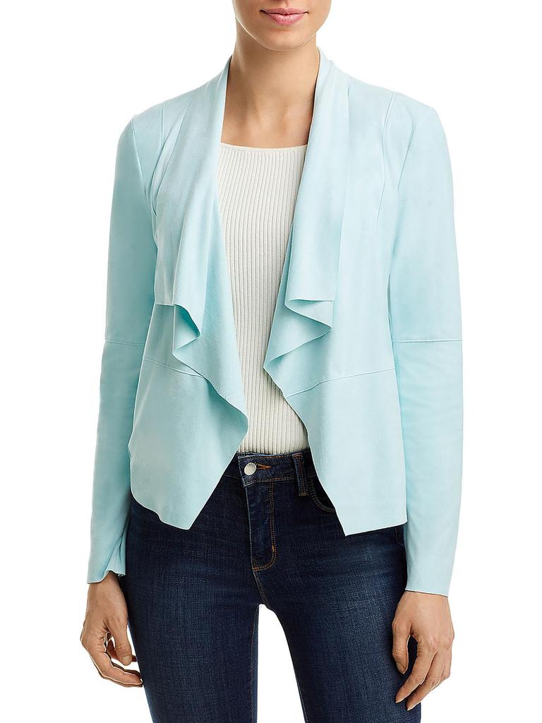 Bagatelle Womens Faux Suede Drape Jacket