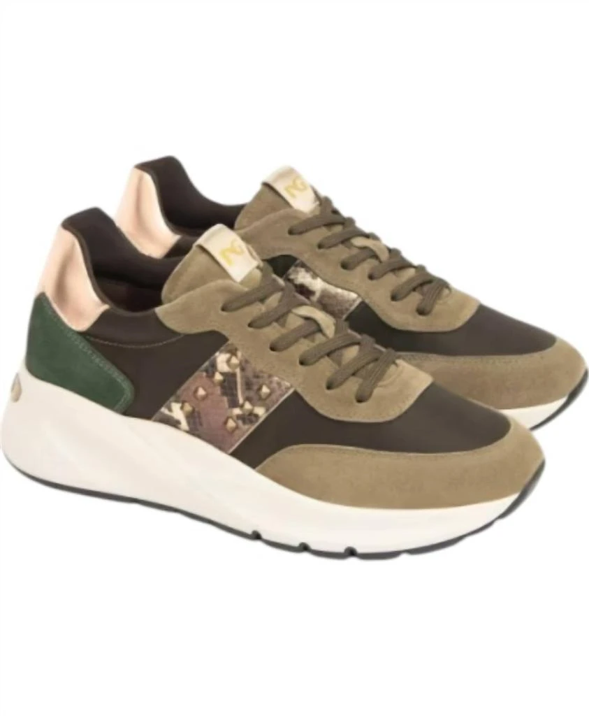 NeroGiardini Women's Bomber Verdone Sneakers In Velour Stone 2