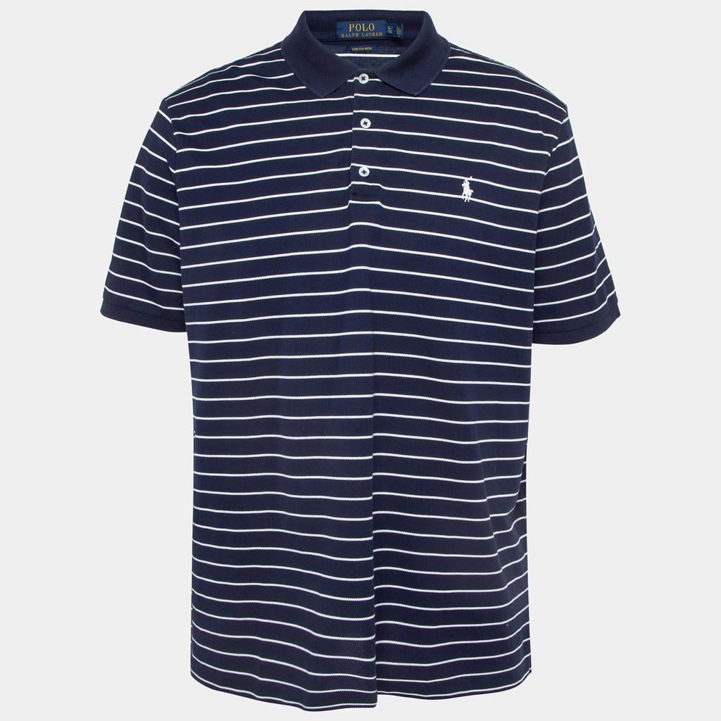 New! POLO by Ralph Lauren Size hotsell Large Custom Fit Navy Blue Stripe Polo Shirt 100%