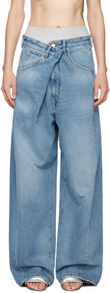 Blue Ines Fold Over Jeans – On Sale Now with Up to 46% Off