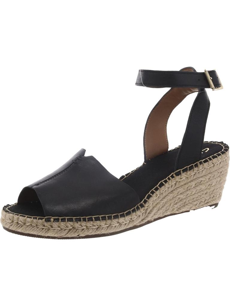 Clarks Petrina Selma Womens Leather Sandals Espadrilles black leather US 8.5 Sandals Free Shipping BeyondStyle
