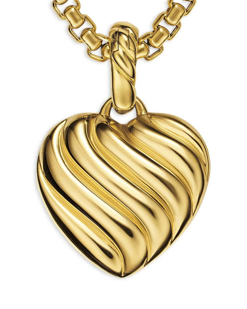 David Yurman Puffy Heart Amulet in 18K Yellow Gold with Diamonds, 17mm 5