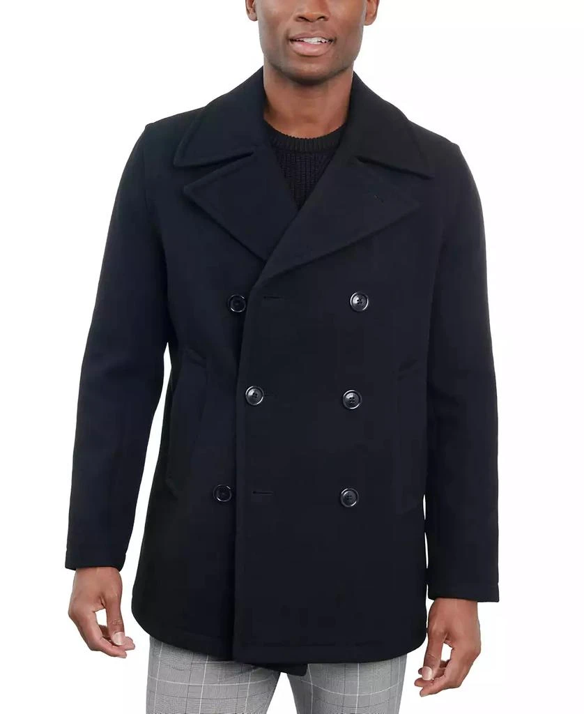 London Fog Men Double-Breasted Wool Blend Peacoat 8