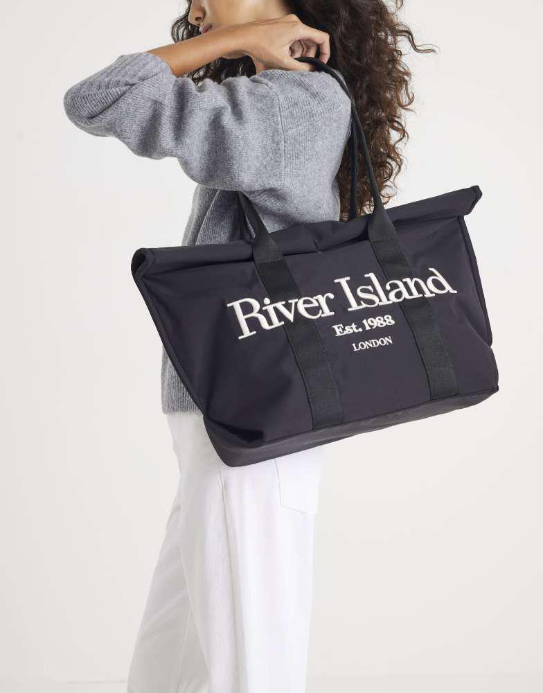 River Island River Island Roll top holdall bag in black