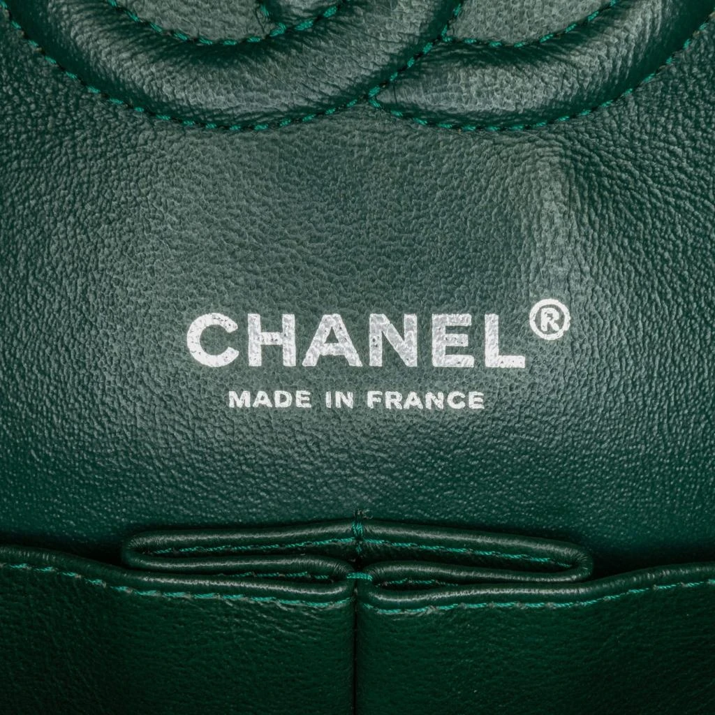 Chanel Chanel Green Cotton Medium Classic Jersey Double Flap Bag 8
