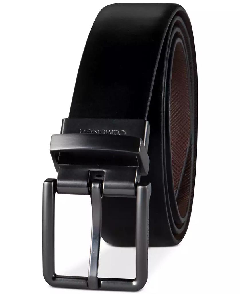 Calvin Klein Men's Reversible Textured Leather Dress Belt, Created for Macy's