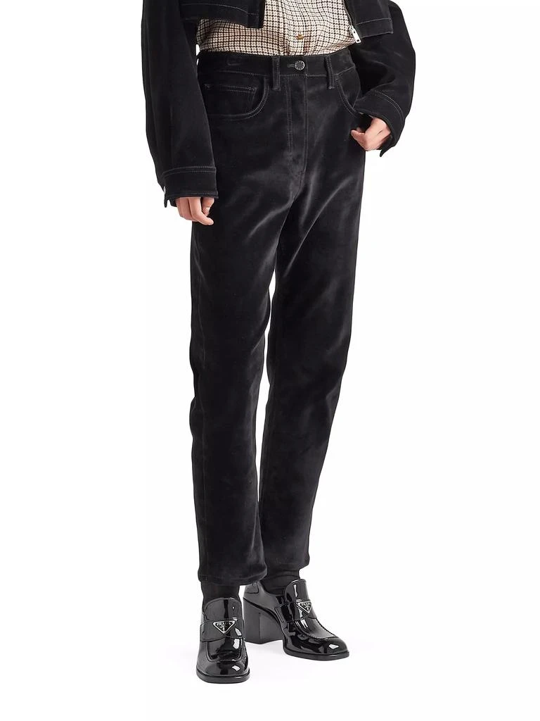 Prada Five-Pocket Velvet Denim Jeans 2