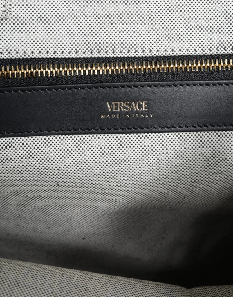 Versace Top Handle Canvas Leather Logo Crossbody Tote Women
s Bag 4