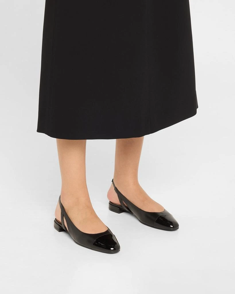 Stuart Weitzman Sleek Leather Slingback Ballerina Flats 2