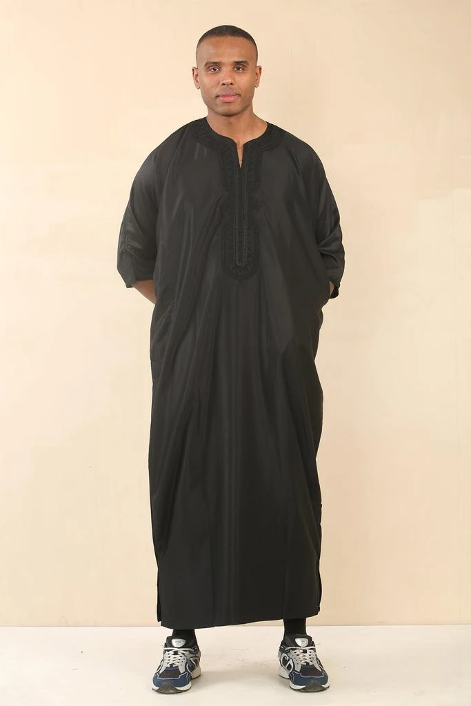 Arabic Thobes Men
s Black Moroccan Thobe Djellaba Jubba Robe Eid