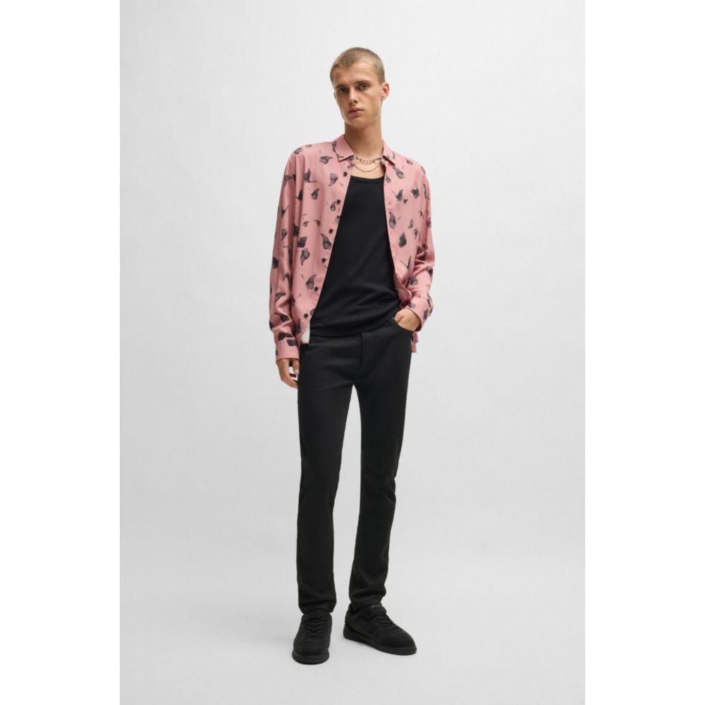 Hugo Boss Extra-slim-fit jeans in ultra-black stretch denim