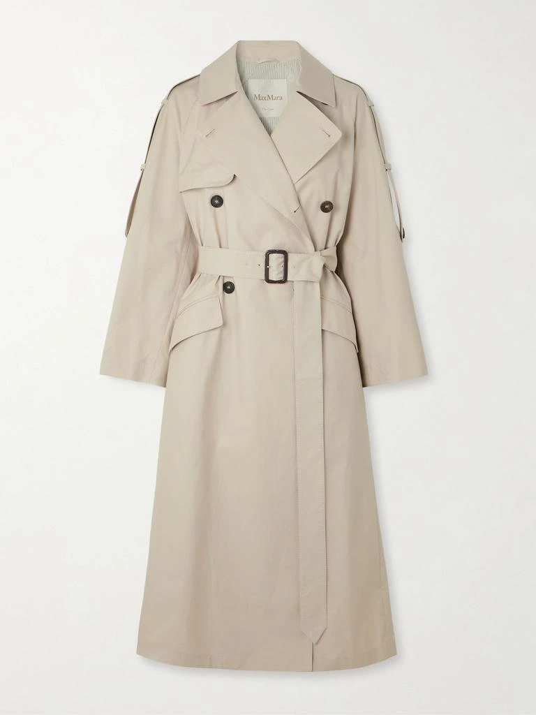 Max Mara Delfino Double-breasted Belted Cotton-blend Twill Trench Coat - Sand
