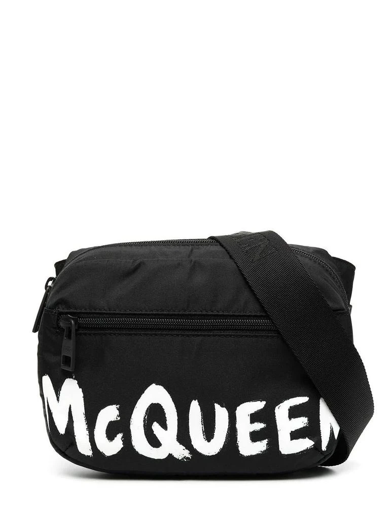 NA Black printed McQueen graffiti signature belt bag 1