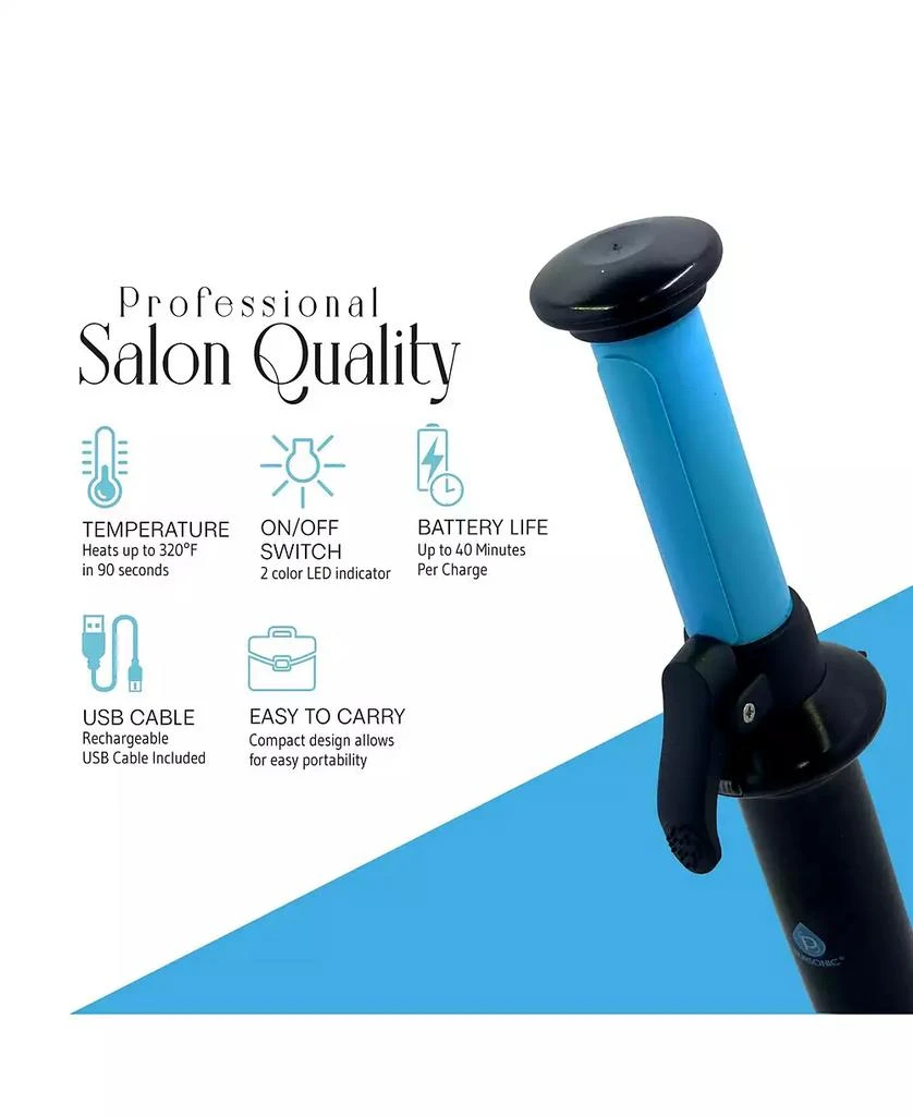 PURSONIC USB Rechargeable Mini Curling Iron 3
