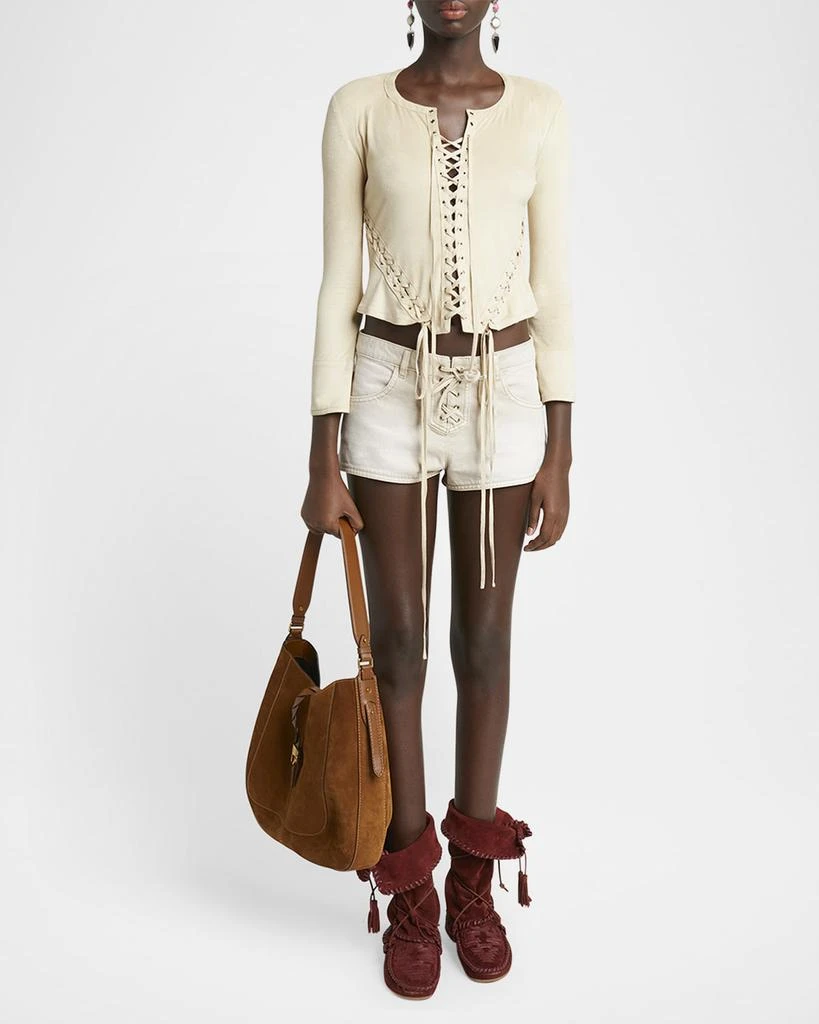 Isabel Marant Altay Woven Suede Hobo Bag 6